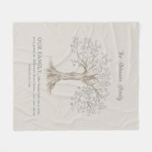 Couverture Polaire Hand Painted Tree Custom Family Quote Gray Beige (Devant (Horizontal))