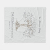 Couverture Polaire Hand Painted Tree Custom Family Quote Light Gray (Devant (Horizontal))