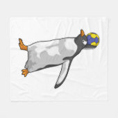 Couverture Polaire Handball joueur de pingouin Handball (Devant (Horizontal))