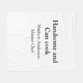 Couverture Polaire Handsome et peut cuisiner ajouter nom maître chef  (Devant (Horizontal))