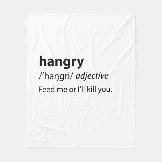 Couverture Polaire Hangry Funny Dictionary Definition (Devant)
