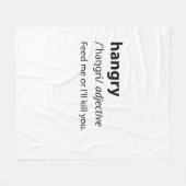 Couverture Polaire Hangry Funny Dictionary Definition (Devant (Horizontal))