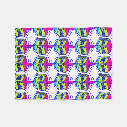 Couverture Polaire Hanoukka Dreidel (Devant (Horizontal))