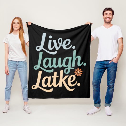 Couverture Polaire Hanoukka Live Laugh Latke Funny Holiday Family (En situation)