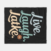 Couverture Polaire Hanoukka Live Laugh Latke Funny Holiday Family (Devant (Horizontal))