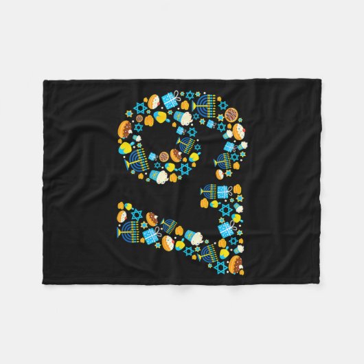 Couverture Polaire Hanukkah Menorah Dreidel 67 Festive Chanukah Six S (Devant (Horizontal))