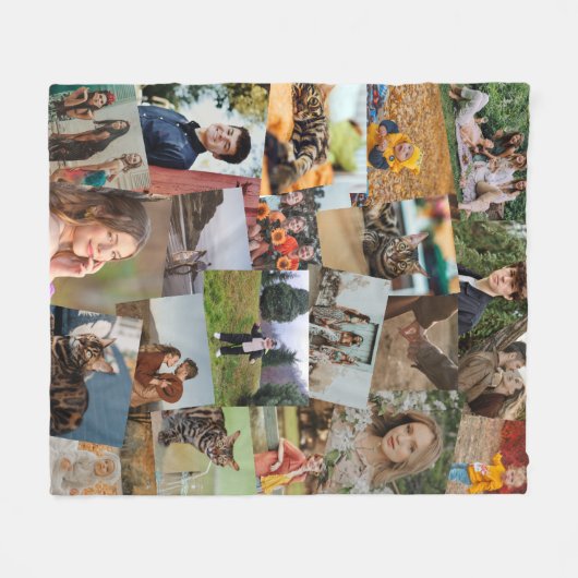 Couverture Polaire Haphazardly Overlapping Photos Collage Modèle (Devant (Horizontal))