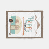 Couverture Polaire HAPPER CAMPER mignon Retro RV (Devant (Horizontal))