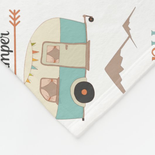 Couverture Polaire HAPPER CAMPER mignon Retro RV (Coin)