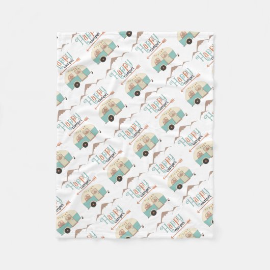 Couverture Polaire HAPPER CAMPER mignon Retro RV (Devant)