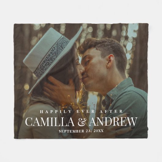 Couverture Polaire Happily Ever After Photo Wedding (Devant (Horizontal))