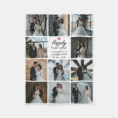 Couverture Polaire Happily Ever After Script Photo Collage Pink Heart (Devant)