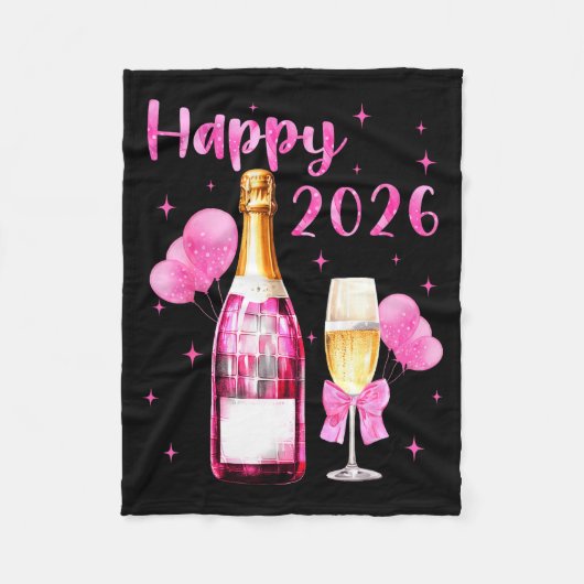 Couverture Polaire Happy 2026 Cheers To A New Year 2026 Champagne Coq (Devant)