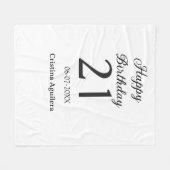 Couverture Polaire Happy 21st birthday bold letter simple name minima (Devant (Horizontal))