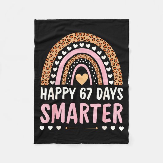 Couverture Polaire Happy 67 Days Smarter 67th Day Of School Rainbow G (Devant)