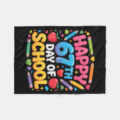 Couverture Polaire Happy 67th Day Of School Cute Teacher Student Desi (Devant (Horizontal))