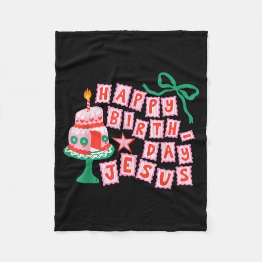 Couverture Polaire Happy Birthday Christian Jesus Christmas Preppy Bd (Devant)