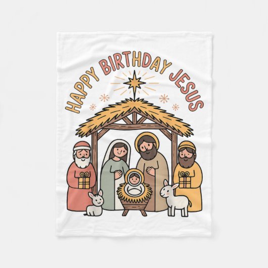 Couverture Polaire Happy Birthday Jesus Christmas Christian Outfit To (Devant)