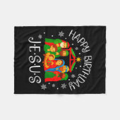 Couverture Polaire Happy Birthday Jesus Christmas Pajamas Xmas Squad  (Devant (Horizontal))