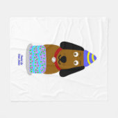 Couverture Polaire Happy Birthday Pup Medium Fleece Blanket (Devant (Horizontal))