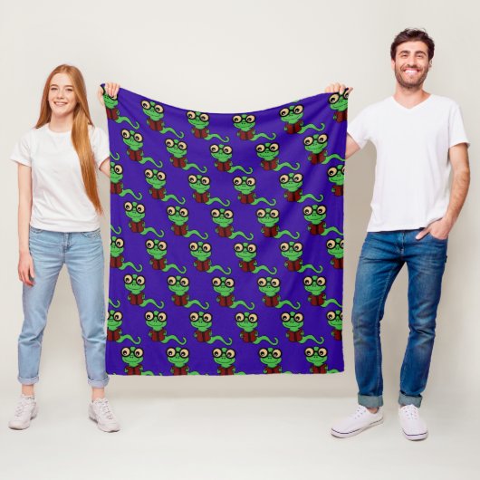 Couverture Polaire Happy Bookworm Purple (En situation)