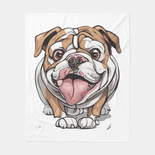 Couverture Polaire Happy Bulldog (Devant)