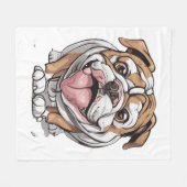 Couverture Polaire Happy Bulldog (Devant (Horizontal))