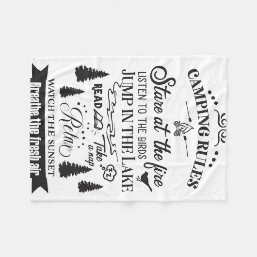 Couverture Polaire Happy Camper Camping Rules (Devant (Horizontal))