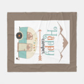 Couverture Polaire Happy Camper Cute Retro RV (Devant (Horizontal))