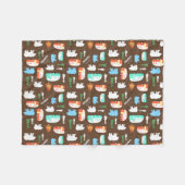 Couverture Polaire Happy Camper RV Camping Fleece Blanket - Brown (Devant (Horizontal))