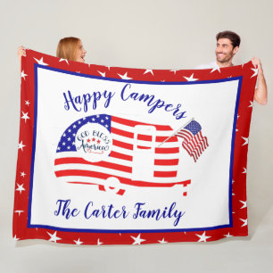 Couverture Polaire Happy Campers America personnalisée