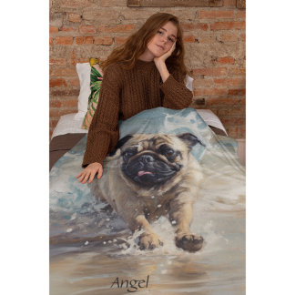 Couverture Polaire Happy Carlin at the Beach personnalisable