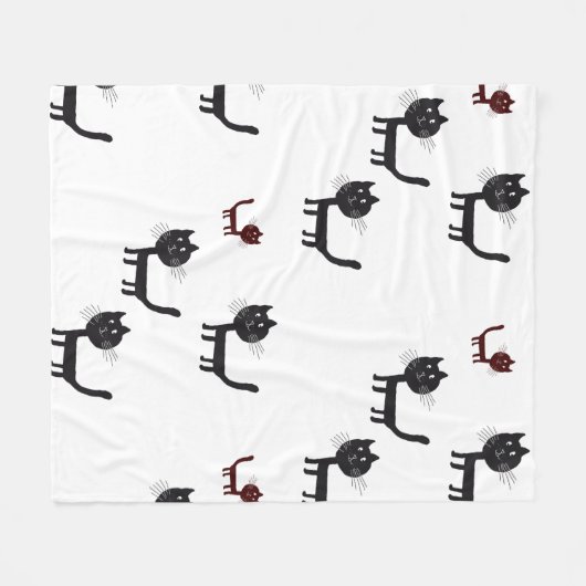 Couverture Polaire Happy Cats Art Fleece Blanket (Devant (Horizontal))