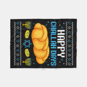 Couverture Polaire Happy Challah Days Ugly Christmas Hanukkah  (Devant (Horizontal))