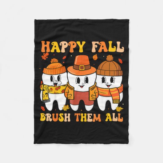 Couverture Polaire Happy Fall Bruhem All Teeth Thanksgiving Dental De (Devant)