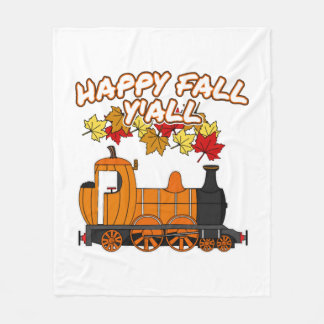 Couverture Polaire Happy Fall Y'All Steam Train Pumpkin Railroad