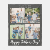 Couverture Polaire Happy Fête des pères Photo Collage Gris (Devant)