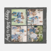 Couverture Polaire Happy Fête des pères Photo Collage Gris (Devant (Horizontal))