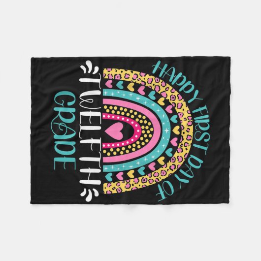 Couverture Polaire Happy First Day Of Twelfth Grade 12th Grade Back T (Devant (Horizontal))