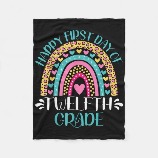 Couverture Polaire Happy First Day Of Twelfth Grade 12th Grade Back T (Devant)