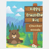 Couverture Polaire happy ground hog day in woods (Devant)