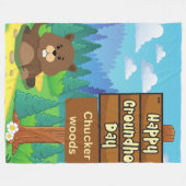 Couverture Polaire happy ground hog day in woods (Devant (Horizontal))