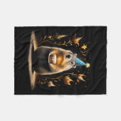 Couverture Polaire Happy Groundhog Day Ground Hog With Birthday Cake  (Devant (Horizontal))