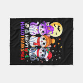 Couverture Polaire Happy Hallothanksmas Cats Halloween Thanksgiving C (Devant (Horizontal))