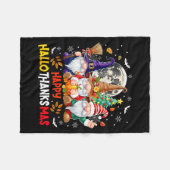 Couverture Polaire Happy Hallothanksmas Gnomes Lover Halloween Merry (Devant (Horizontal))