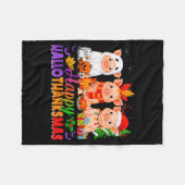 Couverture Polaire Happy Hallothanksmas Gs Halloween Thanksgiving Chr (Devant (Horizontal))