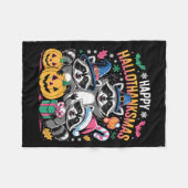 Couverture Polaire Happy Hallothanksmas Raccoon Halloween Merry Chris (Devant (Horizontal))