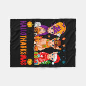 Couverture Polaire Happy Hallothanksmas Sphynx Cats Halloween Thanksg (Devant (Horizontal))