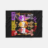 Couverture Polaire Happy Hallothanksmas Wine Gl Halloween Thanksgivin (Devant (Horizontal))