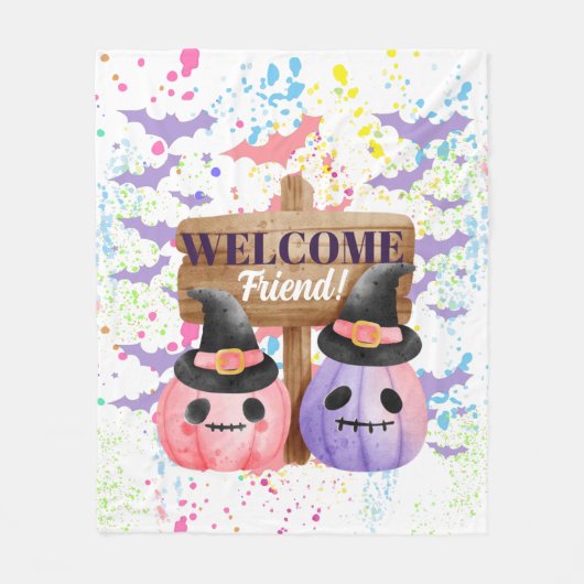 Couverture Polaire Happy halloween pumpkin (Devant)